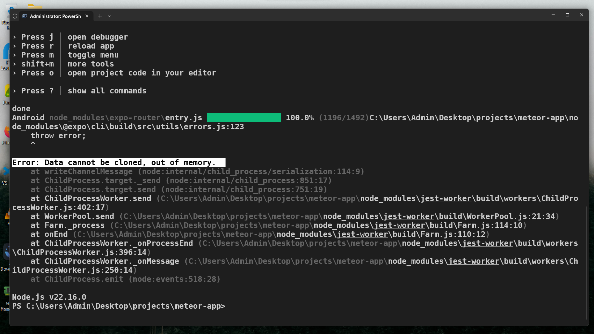 Fixing Expo Memory Crash: Increase Node Heap Size